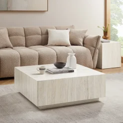 Artistiq Living Travertin Salontafel|Salontafel Helder Travertinlook