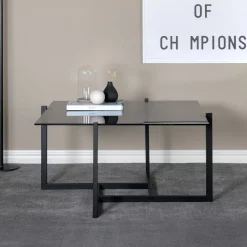 Nohr Vierkante Salontafel|Glazen Salontafel|Salontafel Katelynne Glas, 80 x 80cm