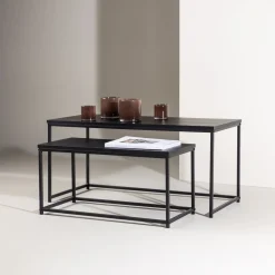 Nohr Salontafel Set|Salontafel Keonte Set van 2 stuks, kleur Zwart