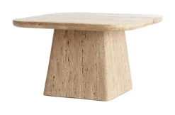 Light & Living Vierkante Salontafel|Travertin Salontafel|Salontafel Kepami Travertin, 60 x 60cm, kleur Zand