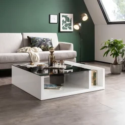 Artistiq Living Vierkante Salontafel|Glazen Salontafel|Salontafel Keyetta 100 x 100cm