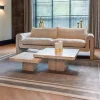Richmond Interiors Vierkante Salontafel|Salontafel Set|Salontafel La Cantera Travertin, Set van 2 stuks, 80cm