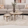 Light & Living Salontafel Set|Ronde Salontafel|Salontafel Lapaz Set van 2 stuks, kleur Antiek Brons/Taupe