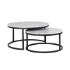 Richmond Interiors Salontafel Set|Ronde Salontafel|Salontafel Lexington Marmer en Staal, Set van 2 stuks