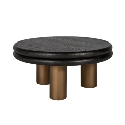 Richmond Interiors Ronde Salontafel|Salontafel Macaron Eikenhout en metaal, 80cm