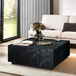 Artistiq Living Vierkante Salontafel|Salontafel Marlenne Marmerlook 90 x 90cm