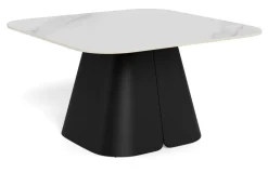 Bendt Vierkante Salontafel|Salontafel Maryl Marmerlook, 80 x 80cm Wit