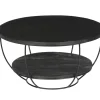 Livingfurn Ronde Salontafel|Salontafel Norris Mangohout en staal