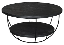 Livingfurn Ronde Salontafel|Salontafel Norris Mangohout en staal