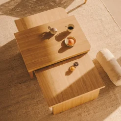 Kave Home Salontafel Set|Salontafel Oaq Set van 2 stuks, Eiken