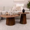 Sohome Salontafel Set|Ronde Salontafel|Salontafel Olav Set van 2 stuks Rond, kleur Bruin