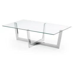 Kave Home Glazen Salontafel|Salontafel Plam Glas, 120 x 70cm