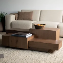 Eleonora Vierkante Salontafel|Salontafel Quinten Eiken, kleur Bruin