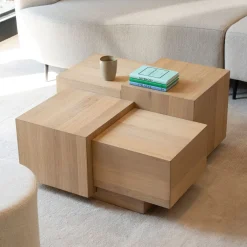 Eleonora Vierkante Salontafel|Salontafel Quinten Eiken, kleur Naturel