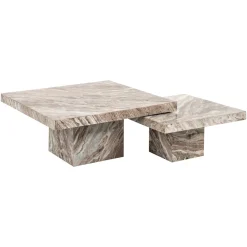 Richmond Interiors Salontafel Set|Salontafel Rashford Marmer, Set van 2 stuks Stone