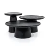 Eleonora Salontafel Set|Ronde Salontafel|Salontafel Ron Set van 3 stuks, kleur Zwart