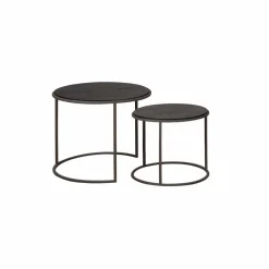 RENEW Salontafel Set|Ronde Salontafel|Salontafel Spello Teakhout, Set van 2 stuks