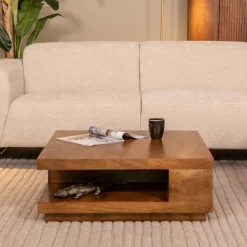 LABEL51 Vierkante Salontafel|Salontafel Square Mangohout, 80 x 80cm