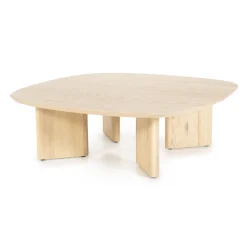 Eleonora Vierkante Salontafel|Salontafel Stef Eiken, 100 x 100cm, kleur Naturel