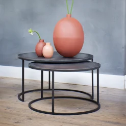 Light & Living Salontafel Set|Ronde Salontafel|Salontafel Talca Set van 2 stuks, 67/75cm