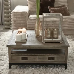Rivièra Maison Vierkante Salontafel|Salontafel The Hoxton Essenhout, 90 x 90cm