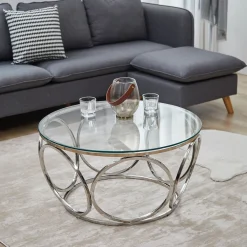 Artistiq Living Glazen Salontafel|Ronde Salontafel|Salontafel Tighe 80cm