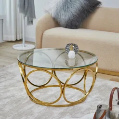 Artistiq Living Glazen Salontafel|Ronde Salontafel|Salontafel Tighe 80cm