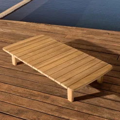 Kave Home Loungetafels & Bijzettafels|Salontafel Tirant hout, 140 x 70cm Teak