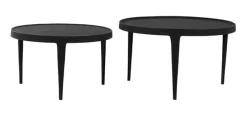 Light & Living Salontafel Set|Ronde Salontafel|Salontafel Tobias Set van 2 stuks, kleur Zwart