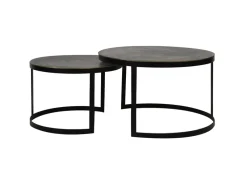 Light & Living Salontafel Set|Ronde Salontafel|Salontafel Trelo Set van 2 stuks, kleur Antiek brons