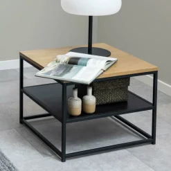 Bendt Vierkante Salontafel|Salontafel Ture Eiken en metaal Naturel