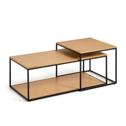 Kave Home Salontafel Set|Salontafel Yoana Eikenhout, Set van 2 stuks