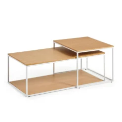 Kave Home Salontafel Set|Salontafel Yoana Eikenhout, Set van 2 stuks