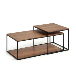 Kave Home Salontafel Set|Salontafel Yoana Eikenhout, Set van 2 stuks