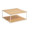 Kave Home Vierkante Salontafel|Salontafel Yoana Eikenhout, kleur Wit