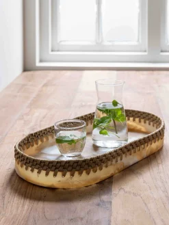 MUST Living Overige Decoratie|Schaal Da Vinci Ovaal Bruin / Wit