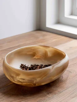 MUST Living Overige Decoratie|Schaal Rafael, Ø25 cm, kleur Bruin en Wit Bruin / Wit