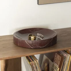 By-Boo Overige Decoratie|Schaal Rosso Marmer, 30cm Rood