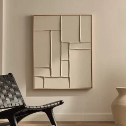 Kave Home Sohome Giftcard|Schilderijen|Schilderij Klis Met reliëf Wit