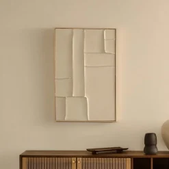 Kave Home Sohome Giftcard|Schilderijen|Schilderij Klis Met reliëf Wit