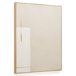 Kave Home Schilderijen|Schilderij Salin Verticale streep, Linnen, 100 x 80cm Beige