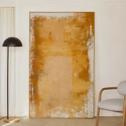 Kave Home Schilderijen|Schilderij Selnar XXL 120 x 200cm, kleur Mosterdgeel