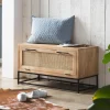 Artistiq Living Halkasten|Schoenenkast Denice Mangohout en rotan, 48 x 85cm