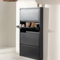 Nohr Halkasten|Schoenenkast Shirell 136 x 65cm Zwart