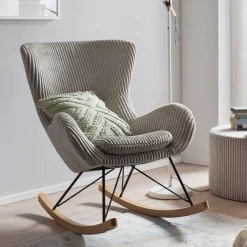 Artistiq Living Schommelstoelen|Schommelstoel Eryk Rib, kleur Grijs