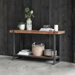 DTP Home Sidetables|Sidetable Beam Teakhout, 140cm, kleur Naturel