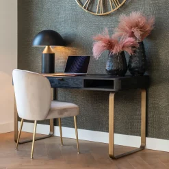 Richmond Interiors Sidetables|Sidetable Blackbone Eikenhout en Staal, 140cm Zwart