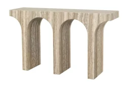 Richmond Interiors Sidetables|Sidetable Dulce Marmer en travertinlook, 140cm Grijs