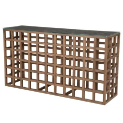 Eleonora Sidetables|Sidetable Heras Mangohout en glas, 140cm Bruin