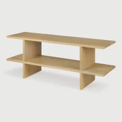 Ethnicraft Sidetables|Sidetable Kabuki Geolied Eikenhout, 103cm, kleur Naturel